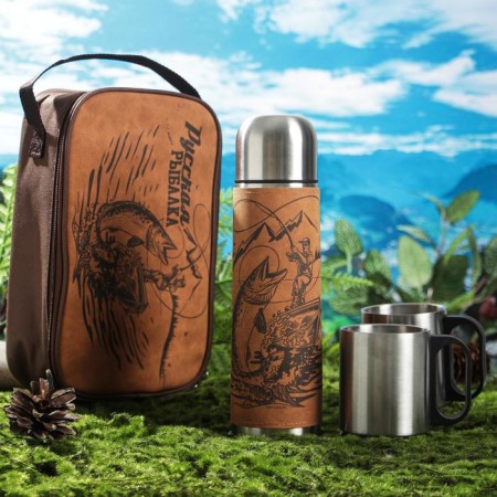 Set "Russian fishing", thermos 500 ml, mug 2 pcs