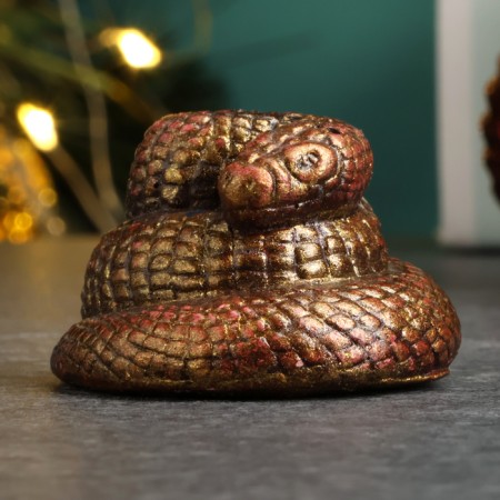 Figure "Snake Malaya" burgundy with gilding, 4x4x2cm