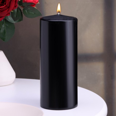 Candle - cylinder, 8x20 cm, 90 hours, 795 g, black