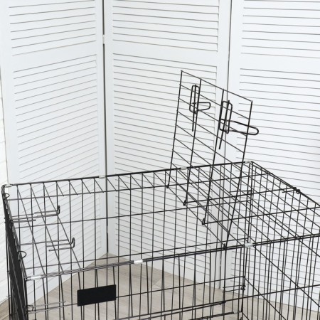A cage with a hatch for dogs and cats, 85 x 60 x 70 cm, black-5
