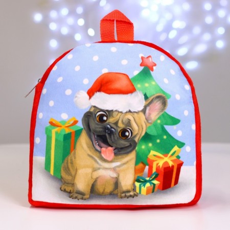 New Year's children's backpack "Pesik at the Christmas tree", 26 × 24 cm, for the New Year-1