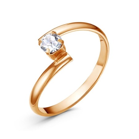 Ring "Baby" gilding, white color, 18 size
