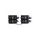 Handcuffs with two belts and black Pecado BDSM lining, genuine leather, black