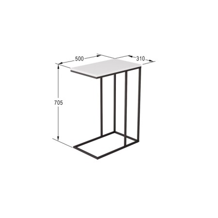 The table “Agami”, 500 × 310 × 705 mm, MDF, white color, white-2