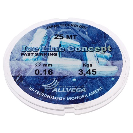 Monophile Line Allvega Ice Line Concept, diameter 0.16 mm, test 3.45 kg, 25 m, transparent