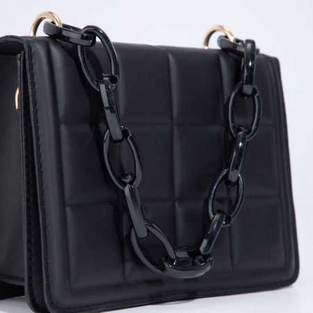 Bag women of artificial leather messenger with a chain, 14 × 20 cm, black color-7