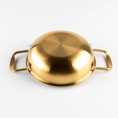 Stear, d = 18 cm, h = 6, thickness 1 mm, 201 steel, gold color-2
