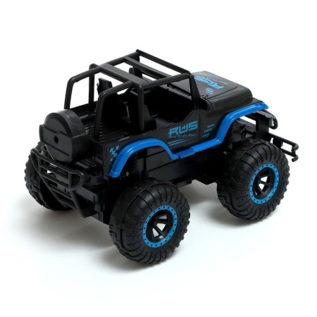Radio-controlled jeep "All-terrain vehicle" works on batteries, black and blue color-2