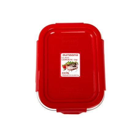Oursson glass container, 630 ml, red-3