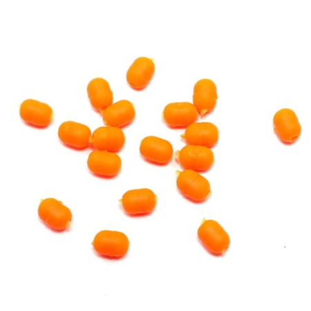 Feeder bead Namazu Soft Beads, PVC, Oval, D = 3.7 mm, L = 5.2 mm, orange 20 pcs.