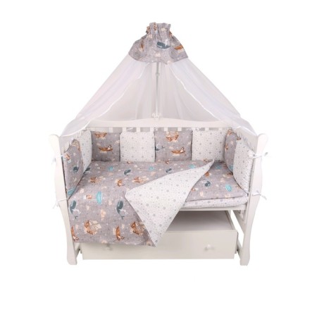 Set in a crib, 15 items, travelers print, calico-4