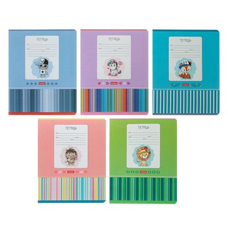 Notebook 12 sheets in the slanting ruler "Cartoon", cover coated cardboard, mix