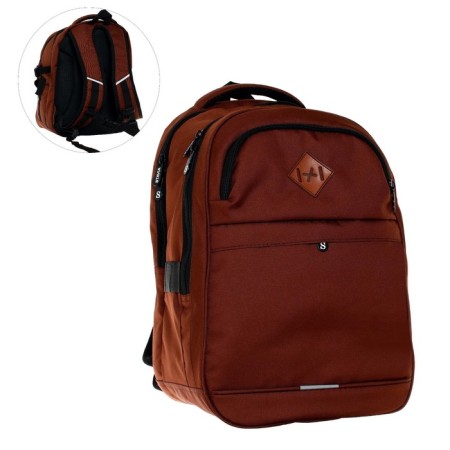 Youth backpack Stavia, 40 x 28 x 18 cm, ergonomic back, Stavia "city-1", brown-2