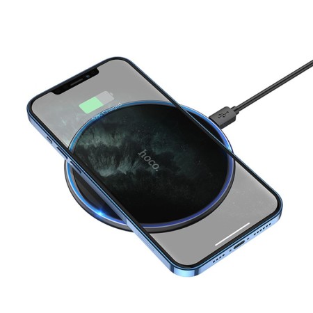 Wireless charger Hoco CW6 Pro, PD/QC 15 W 2 A, black-3