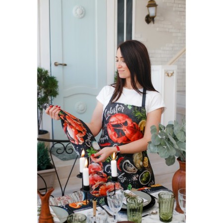 Apron "Ethel: Lobster" 70x60 cm, 100% cotton, sarzha 190 g/m²-1