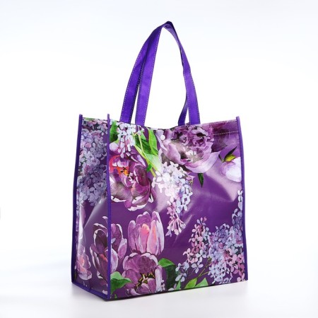 The bag is economic on the button, the color is purple