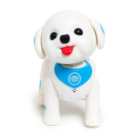 Robot Dog "My Friend" IQ Bot, on the control panel, interactive: reacts to pops, batteries, in Russian-1