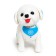 Robot Dog "My Friend" IQ Bot, on the control panel, interactive: reacts to pops, batteries, in Russian