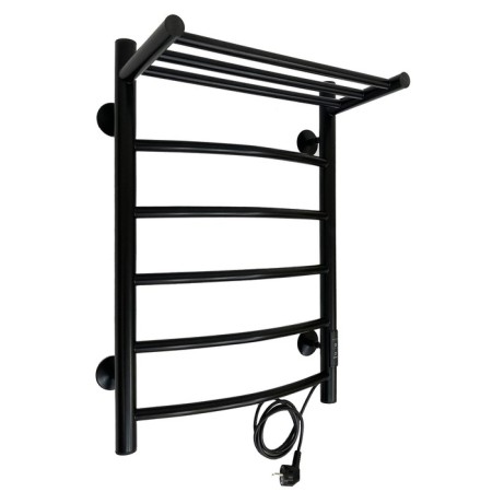 Electric towel "Sanprise" Classic P6, 400x600 mm, with a shelf, a university, black-2