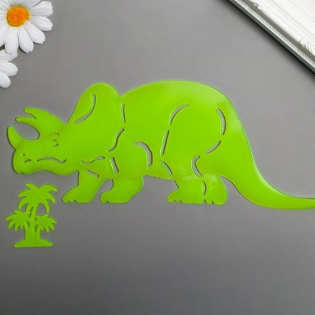 Phosphorus sticker "Triceratops" with adhesive pads set of 2 pcs mix 29.5x25 cm-5