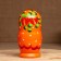 Matryoshka "Strawberry", orange dress, 3 puppet, 10-12 cm
