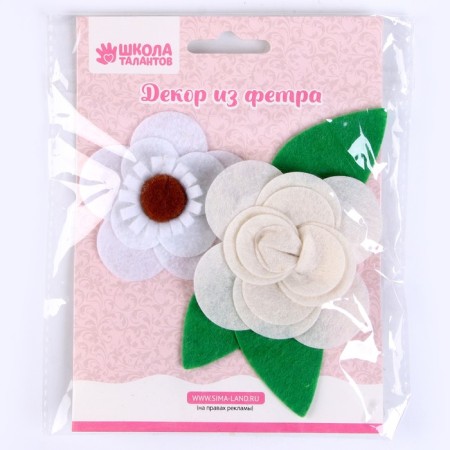 Set for creativity: Decor made of felt and set of beads "Flower Games"-4