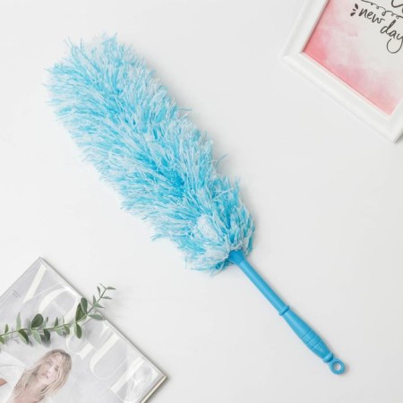 Brush for removing dust of the antistatik, 55 cm, working part 35 cm, microfiber, pink color-3