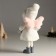 Interior doll "Angel Esa in a white knitted dress, with a hood-cap" 34 cm