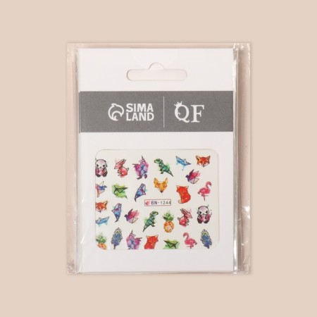 Slider - Nail Design "Watercolor Graphics", packing 6 pcs, multi -colored-3