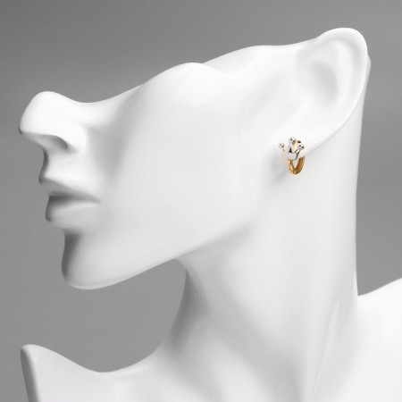 Earrings Metal Xuping Crown, color silver-gold-2