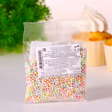 Confectionery sprinkling "Delicate shine": azure, mint, vanilla, 50 g-3