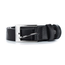 Belt belt children's genuine leather 46522 Black 100x2.5x0.3 cm