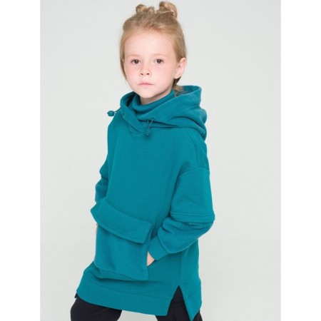 Sweatshirt for girls, height 110 cm, emerald color-2