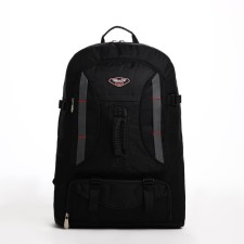 Tourist backpack on lightning, 4 outer pockets, black color