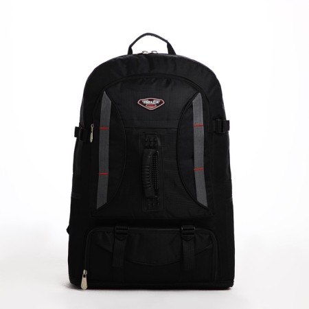 Tourist backpack on lightning, 4 outer pockets, black color