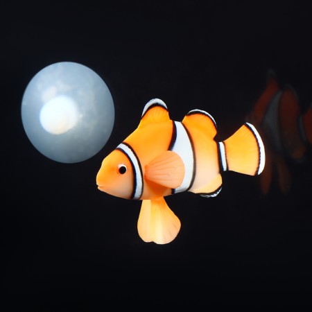 Decor for the Aquarium "Clown Oerlaris", silicone, with a neon effect, 6.6 x 4.3 cm-3