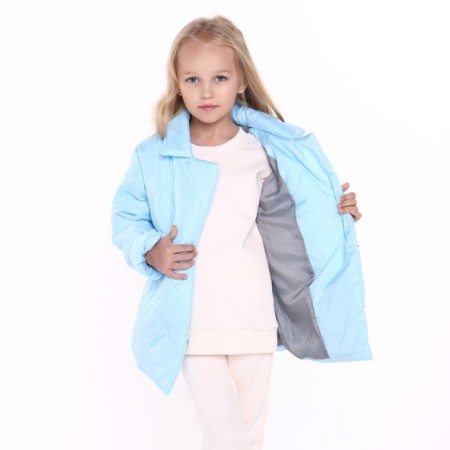 The jacket is naked, the color is blue, height is 98 cm-4
