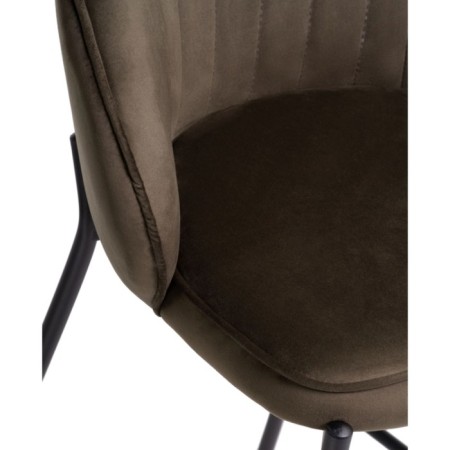 Haric Nile Metal/velor stool, black/chocolate 58x45x92 cm-5