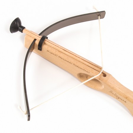 Crossbow with a mini handle with a plastic arc, 29 cm, from a beech-8