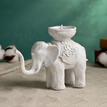 Summary "Elephant" White, 13x19cm, for a candle d = 4 cm-2