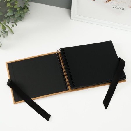 Photo album Brauberg Black & Kraft, size 16x18 cm, 20 black sheets-3