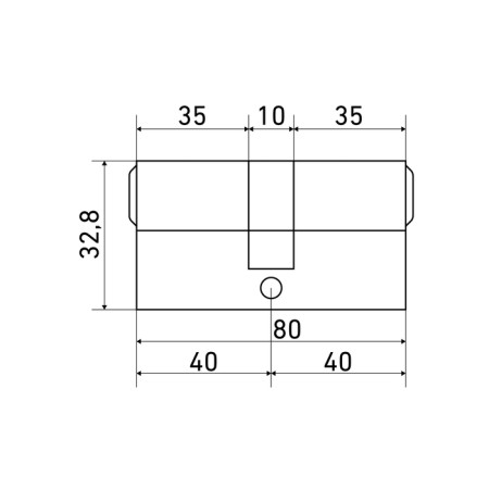 The cylinder mechanism standard Max, 80 mm (40x40), 5 keys, key/key, matte gold-2