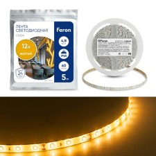 Feron 5 m, IP65, SMD2835, 60 LED/m, 4.8 W/m, 12 V, glow yellow