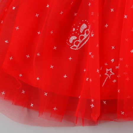 Carnival set "Stylish Princess": Rain, Red Dress with Crown, Height 104-110 cm-6