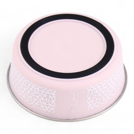 Bowl with silicone base "lace", pink, 500 ml-2