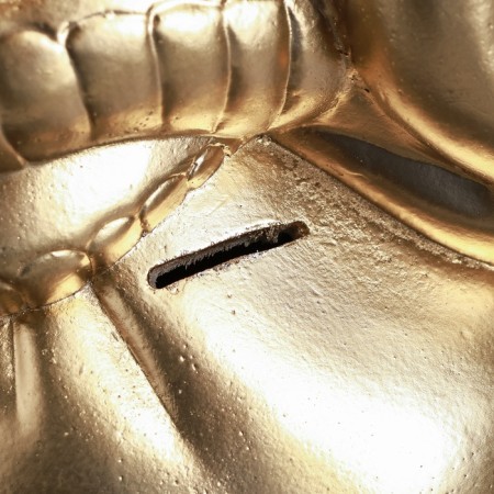 Piggy bank "Snake on the bag" gold, 23x16cm-3