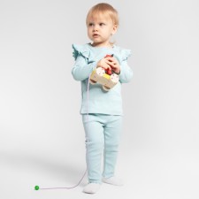 Set (longshit and trousers) for Minaku girl, menthol color, height 80-86 cm