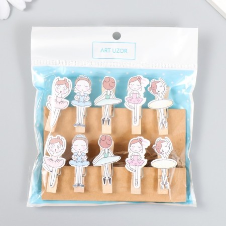 Decor for creativity wood "Procher. Ballerina" set of 10 pcs 3.8x1.7 cm-4