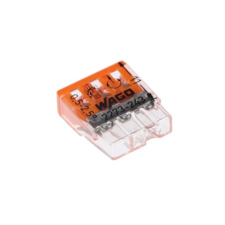 Terminal WAGO 2273-243, compact, three-wire, 2.5 mm, with paste