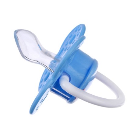 Nipple - orthodontic dummy, silicone, “butterfly”, with a cap, +0 sins., Blue color-1